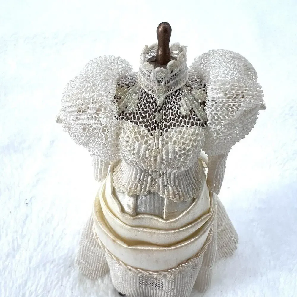 Vintage Victorian Wedding Dress on Mannequin Dollhouse Miniature
